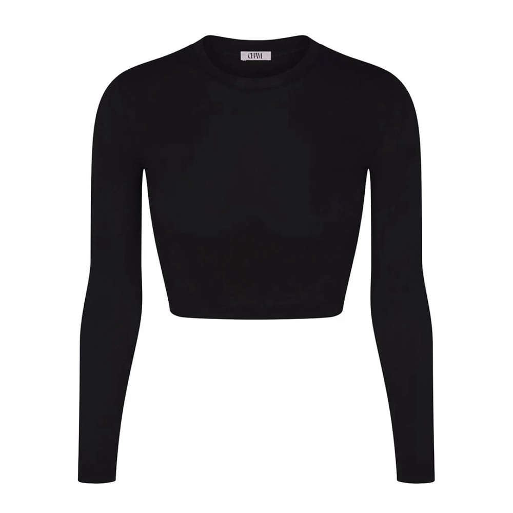 CHAM Long Sleeve Crop Top in Black Medium / Large $175